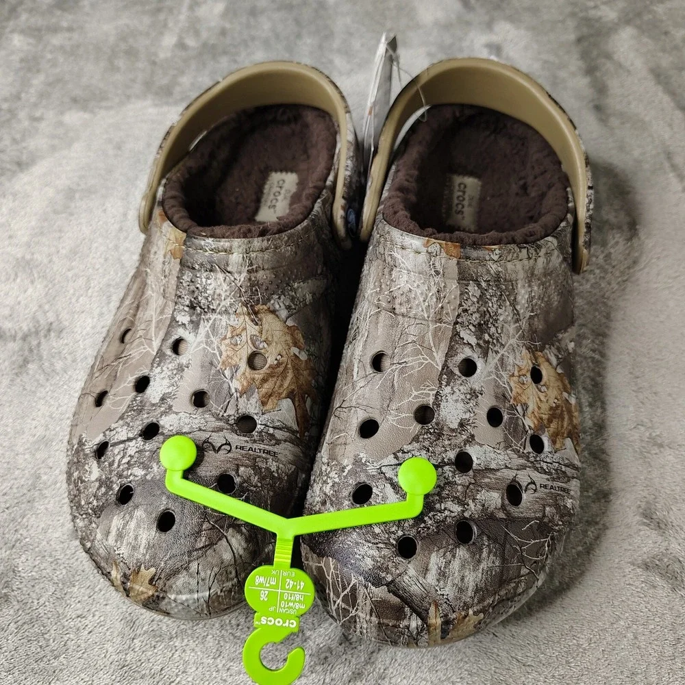 Crocs Classic Lined Realtree Edge Camo Clogs Mens 7‎ Wmns 9 Hunting 205377-280